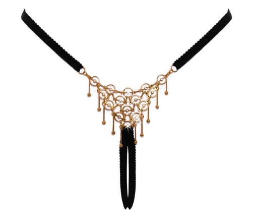 Cottelli LINGERIE String S-L Adjustable White Gold-Effect Decoration