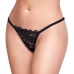 Cottelli LINGERIE String Rhinestones S-L Adjustable Lace & Crystal Detail