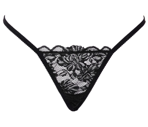 Cottelli LINGERIE String Rhinestones S-L Adjustable Lace & Crystal Detail