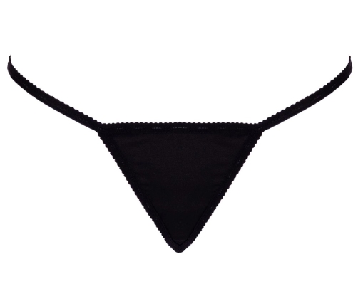 Cottelli LINGERIE Thong S-L Black Adjustable Rhinestone Detail