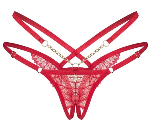 Obsessive Matildea Thong Red L/XL - Adjustable Elegant Strap Design