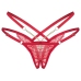 Obsessive Matildea Adjustable Red Lace Thong 2XL/3XL Gold Details
