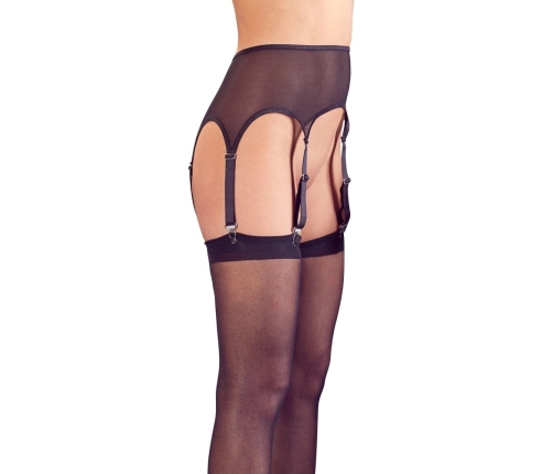 Cottelli Collection Classic Black Suspender Belt Set L/XL Adjustable