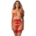 Obsessive Matildea Deep Red Suspender Belt L/XL Adjustable Design