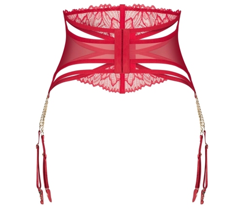 Obsessive Matildea Deep Red Suspender Belt L/XL Adjustable Design