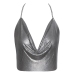 Cottelli Accessories Silver Metal Plate Halterneck Crop Top Adjustable