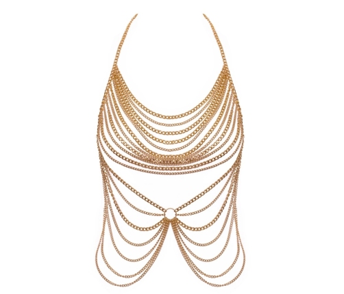 Cottelli ACCESSOIRES Body Chain Gold - Adjustable Metallic Jewelry Harness