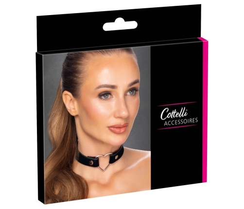 Cottelli ACCESSOIRES Black Heart Adjustable Choker 31-42 cm