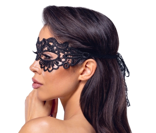 You2Toys Black Embroidered Lace Eye Mask with Integrated Eye Holes