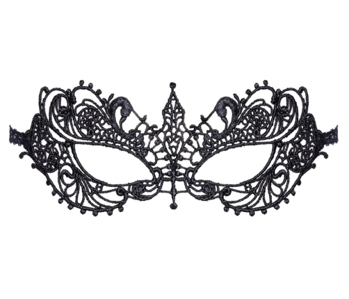 Cottelli Accessoires Black Embroidered Mask with Eye Openings, Adjustable Fit