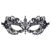 Cottelli Accessoires Black Embroidered Mask with Eye Openings, Adjustable Fit