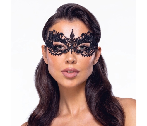 Cottelli Accessoires Black Embroidered Mask with Eye Openings, Adjustable Fit