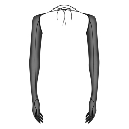 Obsessive Euphori Long Black Powernet Gloves S-L with Adjustable Ribbons Obsessive Euphori Long Black Powernet Gloves S-L with Adjustable Ribbons