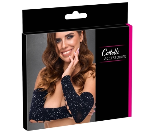 Cottelli ACCESSOIRES Gauntlet Sleeves S-L Black Sparkling Knit