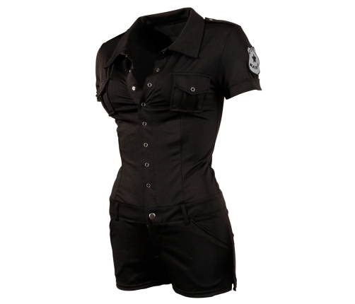 Cottelli Collection Police Uniform Bodysuit L Short Sleeve Black
