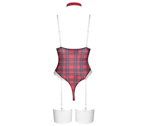 Cottelli LINGERIE Plaid Suspender Body & Choker Set, Size L, Adjustable Fit