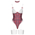 Cottelli Lingerie Plaid Body XL with Adjustable Garters & Choker