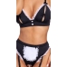 Cottelli COSTUMES Maid Set S - Black & White Bustier with Suspender Briefs
