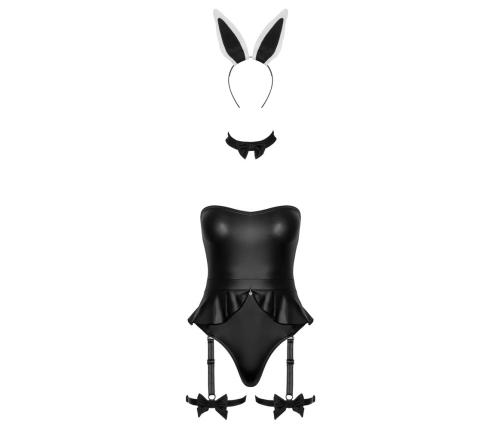 Cottelli Costumes Bunny Body XL Black Costume Set with Accessories