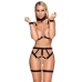 Bad Kitty Black Adjustable Strap Bikini Set with Choker & Cuffs L