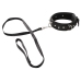 ZADO Vegan Adjustable Collar and Leash Set with Decorative Spikes, Black