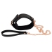 Bad Kitty Adjustable Black Collar & Rose-Gold Chain Leash Set
