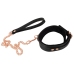 Bad Kitty Adjustable Black Collar & Rose-Gold Chain Leash Set