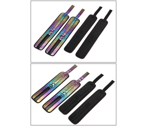 Liebe Seele Vivid Niji 8-Piece Rainbow Bondage Set, Adjustable, Glossy Finish