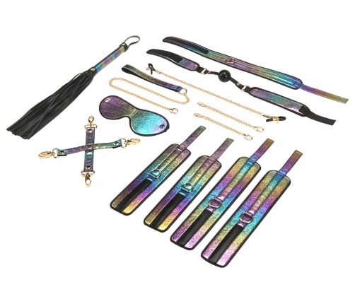 Liebe Seele Vivid Niji 8-Piece Rainbow Bondage Set, Adjustable, Glossy Finish
