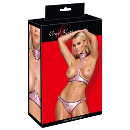 Bad Kitty Harness Set L/XL Metallic Rose - Adjustable Chest & Jock System