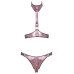 Bad Kitty Harness Set L/XL Metallic Rose - Adjustable Chest & Jock System