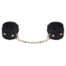 Bad Kitty Velvet Adjustable Handcuffs Black with Gold Details