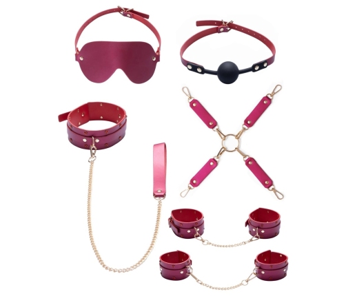 Bad Kitty Gems Pink Bondage Kit with Pearl Finish and Gold Details 6pcs