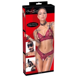 Bad Kitty Premium Chain Bondage Set 6-Piece Black & Gold Adjustable Kit
