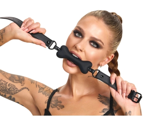 Bad Kitty Dog Bone Silicone Gag - Adjustable Strap, 12 cm