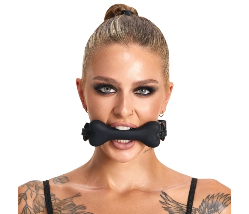 Bad Kitty Dog Bone Silicone Gag - Adjustable Strap, 12 cm