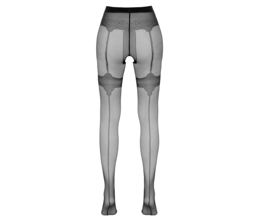 Cottelli Legwear Open Design Tights with Decorative Back Seams, Black