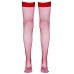 Cottelli Collection Hold-Up Net Stockings Red S with Silicone Band