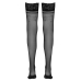 Cottelli Collection Hold-Up Stockings Black Size 5 Silicone Lace Top