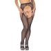 Cottelli LEGWARE Sex Tights L/XL Black Net Suspender Seamless
