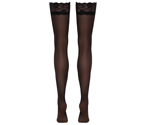 Cottelli LEGWARE Black Lace-Top Stockings L, 20 Den, Oeko-Tex, Elegant Finish