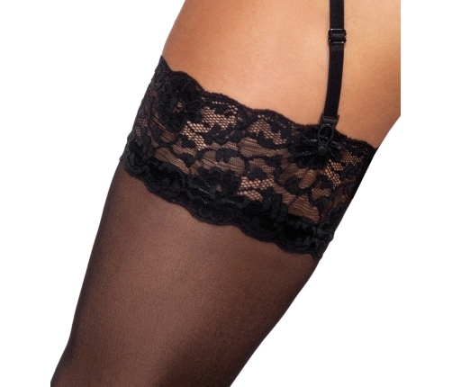 Cottelli LEGWARE Black Lace-Top Stockings L, 20 Den, Oeko-Tex, Elegant Finish