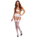 Cottelli LEGWARE White Stockings with Wide Lace Top, Size L, 20 Denier