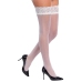Cottelli LEGWARE White Stockings with Wide Lace Top, Size L, 20 Denier