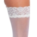Cottelli LEGWARE White Stockings with Wide Lace Top, Size L, 20 Denier