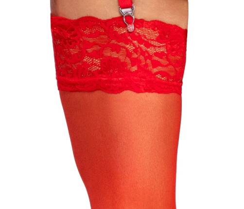 Cottelli LEGWARE Red Stockings S 20 Denier with Wide Lace Top