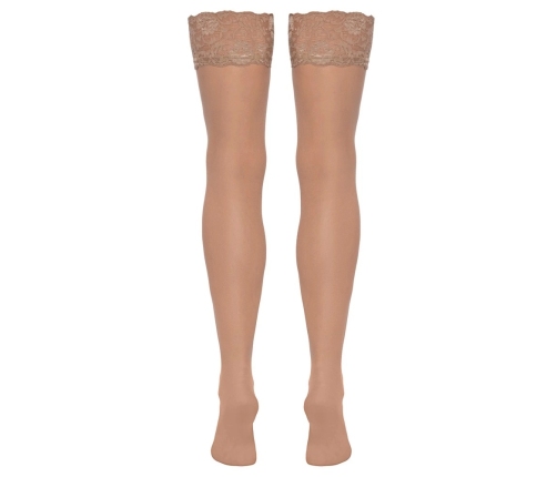 Cottelli LEGWARE Nude Stockings S - 20 Denier, Wide Lace Top