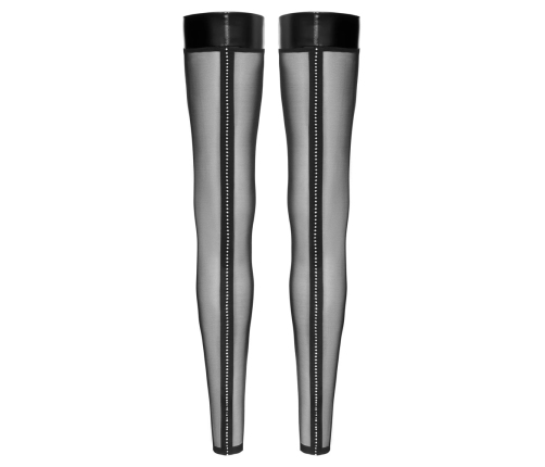 Noir Handmade Knee-Highs S Black Transparent with Gem Detailing