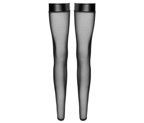 Noir Handmade Powerwetlook Knee-highs M Black with Gem Details