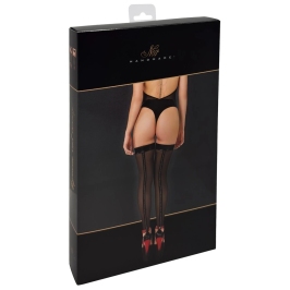 Noir Handmade Powerwetlook XL Knee-Highs with Gem Accents, Black